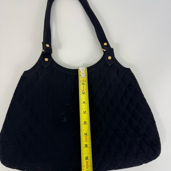 Vera Bradley Black Quilted Microfiber Hobo/Shoulder Bag With‎ Gold Buckles - Picture 5 of 8